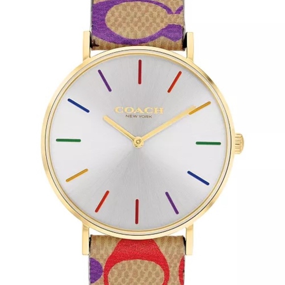 Coach Women’s Perry Watch – Multicolor Canvas Strap – 36mm - Picture 3 of 6